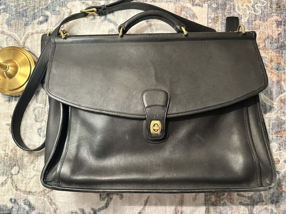 Stunning Coach Vintage Beekman Black Leather Briefcase
